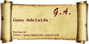 Gass Adelaida névjegykártya